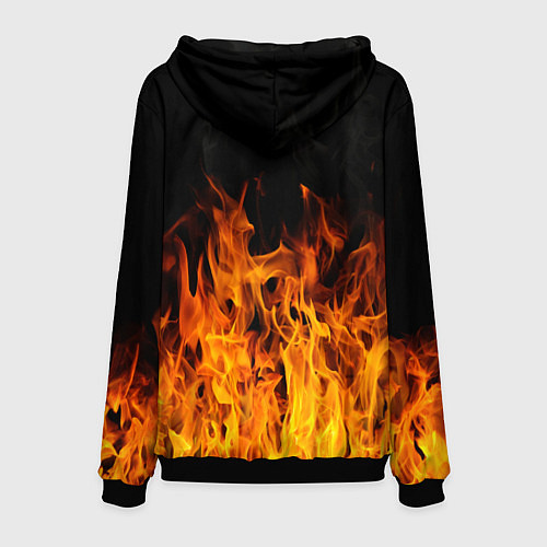 Мужская толстовка Lamborghini пламя огня / 3D-Черный – фото 2