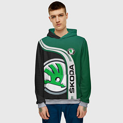 Толстовка-худи мужская SKODA AUTO ШКОДА АВТО, цвет: 3D-меланж — фото 2