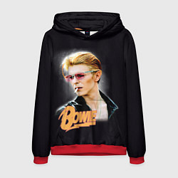 Толстовка-худи мужская David Bowie Smoking, цвет: 3D-красный