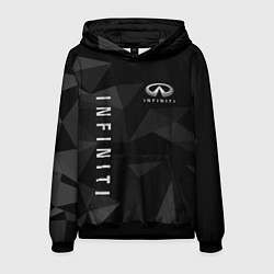 Толстовка-худи мужская Infiniti Инфинити, цвет: 3D-черный