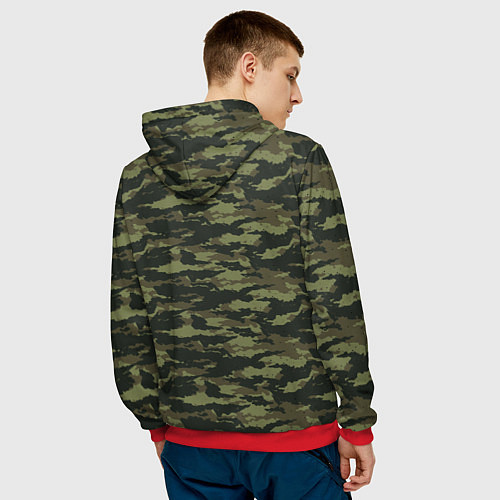 Мужская толстовка ДАЧНЫЕ ВОЙСКА КАМУФЛЯЖ / 3D-Красный – фото 4
