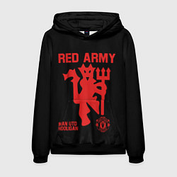 Толстовка-худи мужская Manchester United Red Army Манчестер Юнайтед, цвет: 3D-черный