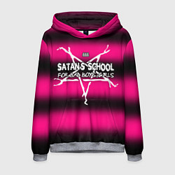 Толстовка-худи мужская Satan school for bad boys and girls pink, цвет: 3D-меланж