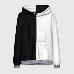 Толстовка-худи мужская Black and white чб, цвет: 3D-меланж