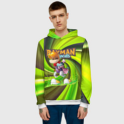 Толстовка-худи мужская Уставший Rayman Legends, цвет: 3D-белый — фото 2