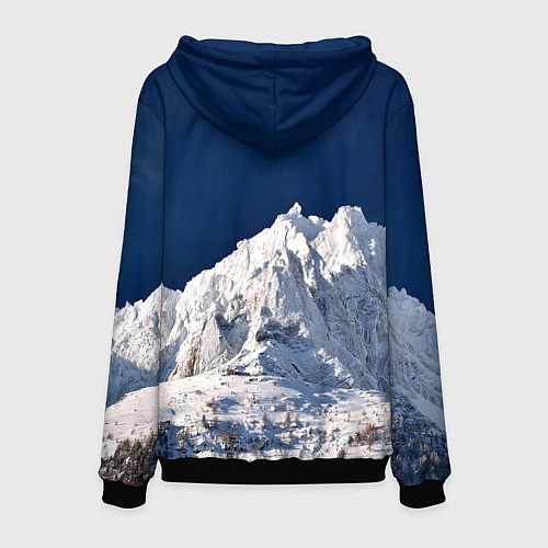 Мужская толстовка Снежные горы, синие небо / 3D-Черный – фото 2