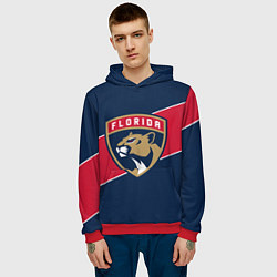 Толстовка-худи мужская Florida Panthers , Флорида Пантерз, цвет: 3D-красный — фото 2