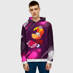 Толстовка-худи мужская Rayman держит сердце в руках, цвет: 3D-белый — фото 2