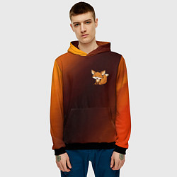 Толстовка-худи мужская ЛИСИЧКА Абстракция, цвет: 3D-черный — фото 2