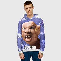 Толстовка-худи мужская Boxing - фиолетовый, цвет: 3D-белый — фото 2