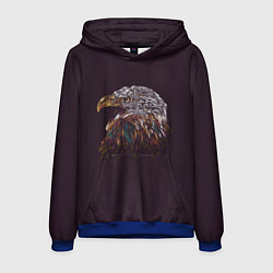 Толстовка-худи мужская Статный орёл, цвет: 3D-синий