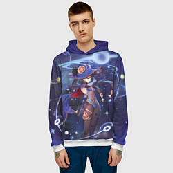 Толстовка-худи мужская Mona Genshin Impact, цвет: 3D-белый — фото 2