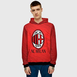 Толстовка-худи мужская Ac milan милан, цвет: 3D-черный — фото 2