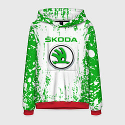 Толстовка-худи мужская Skoda Брызги, цвет: 3D-красный