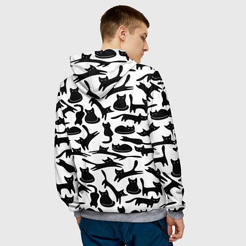 Мужская толстовка Домашний котик / 3D-Меланж – фото 4