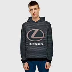 Толстовка-худи мужская LEXUS Lexus - Карбон, цвет: 3D-черный — фото 2