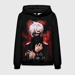 Толстовка-худи мужская Tokyo Ghoul Токийский Гуль Who am I, цвет: 3D-черный