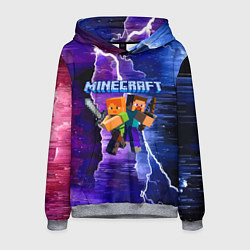 Толстовка-худи мужская Minecraft Neon, цвет: 3D-меланж