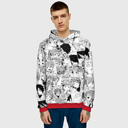 Толстовка-худи мужская Обещанный Неверленд pattern, цвет: 3D-красный — фото 2