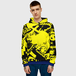 Толстовка-худи мужская Черно-желтый беспредел, цвет: 3D-синий — фото 2