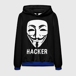 Толстовка-худи мужская HACKER Маска V, цвет: 3D-синий