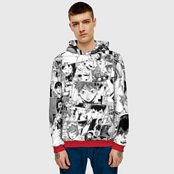 Толстовка-худи мужская Волейбол!! pattern, цвет: 3D-красный — фото 2