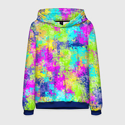 Толстовка-худи мужская Пиксельный камуфляж Диско 3, цвет: 3D-синий