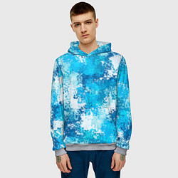 Толстовка-худи мужская Спортивный камуфляж Пикси - Лагуна, цвет: 3D-меланж — фото 2
