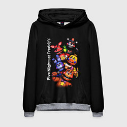 Толстовка-худи мужская Five Nights at Freddys - FNAF - персонажи игры, цвет: 3D-меланж