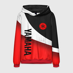 Толстовка-худи мужская ЯМАХА - СПОРТИВНЫЙ КАРБОН, цвет: 3D-красный