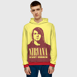 Толстовка-худи мужская Nirvana - Kurt Cobain, цвет: 3D-красный — фото 2