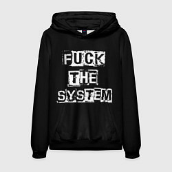 Толстовка-худи мужская FACK THE SYSTEM, цвет: 3D-черный