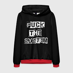 Толстовка-худи мужская FACK THE SYSTEM, цвет: 3D-красный