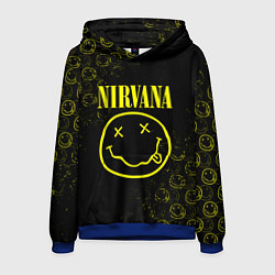 Толстовка-худи мужская NIRVANA логотипы, цвет: 3D-синий