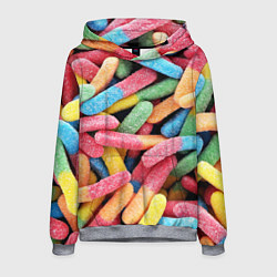 Толстовка-худи мужская Мармеладные червячки, цвет: 3D-меланж