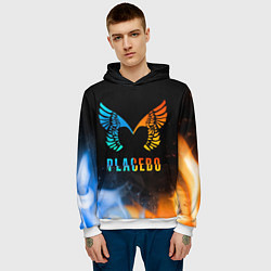 Толстовка-худи мужская Placebo, Logo, цвет: 3D-белый — фото 2