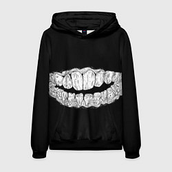Толстовка-худи мужская Зубы Каонаси, цвет: 3D-черный