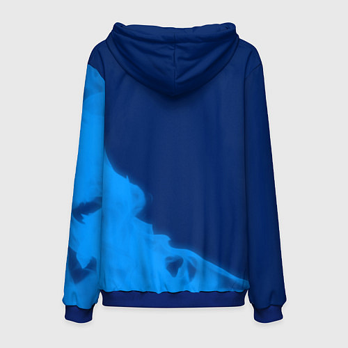 Мужская толстовка РОССИЯ - ГЕРБ Russia Sport Пламя / 3D-Синий – фото 2