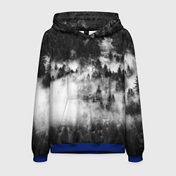 Толстовка-худи мужская Мрачный лес - туман, цвет: 3D-синий