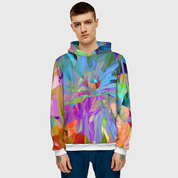 Толстовка-худи мужская Abstract color pattern Summer 2022, цвет: 3D-белый — фото 2