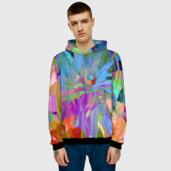 Толстовка-худи мужская Abstract color pattern Summer 2022, цвет: 3D-черный — фото 2