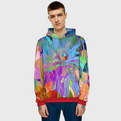 Толстовка-худи мужская Abstract color pattern Summer 2022, цвет: 3D-красный — фото 2