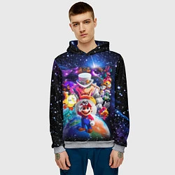 Толстовка-худи мужская Super Mario Odyssey Space Video game, цвет: 3D-меланж — фото 2