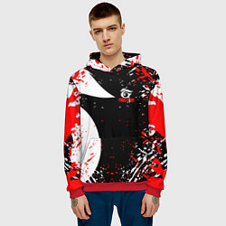 Толстовка-худи мужская Free Fire брызги, цвет: 3D-красный — фото 2