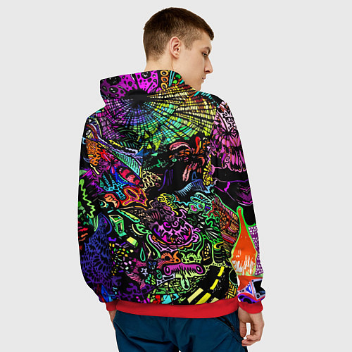 Мужская толстовка Абстрактный узор Vanguard Fashion Неон / 3D-Красный – фото 4