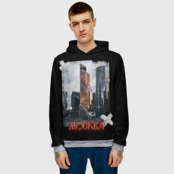 Толстовка-худи мужская Москоу Сити, цвет: 3D-меланж — фото 2