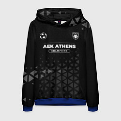 Толстовка-худи мужская AEK Athens Форма Чемпионов, цвет: 3D-синий