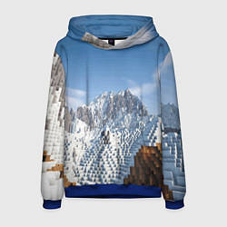 Толстовка-худи мужская Minecraft Mountains Video game, цвет: 3D-синий