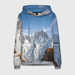 Толстовка-худи мужская Minecraft Mountains Video game, цвет: 3D-меланж