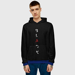 Толстовка-худи мужская Чёрный BLACK, цвет: 3D-синий — фото 2